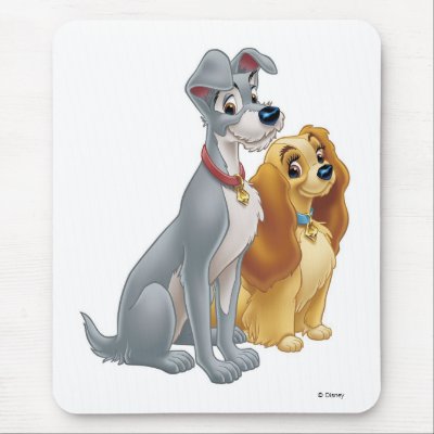 Cute Lady and the Tramp Disney mousepads