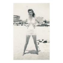 cute lady bathing suit posters