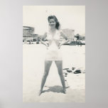 cute lady bathing suit poster