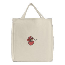 Cute Lady Love Bug Tote Canvas Bag