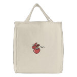 Cute Lady Love Bug Tote Canvas Bag
