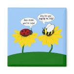 Cute Ladybug and Bumble Bee Magnet