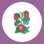 cute ladybug and strawberries