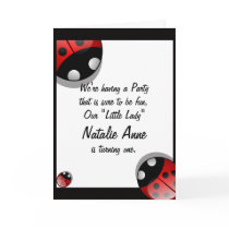 Cute Ladybug Birthday Invitation Template cards