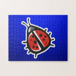 Cute Ladybug; Blue Jigsaw Puzzles