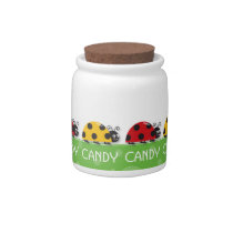 Cute Ladybug Candy Jar