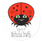 cute LADYBUG custom SCHOOL book ID label by ricanbaby