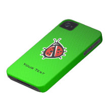 Cute Ladybug; Green iPhone 4 Case