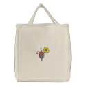 Cute Ladybug Hanging on Flower embroidered bags by silly_strings Cute Ladybug Hanging on Flower embroidered bags