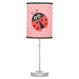 Cute Ladybug, Polka Dots, for Girls Bedroom Desk Lamp