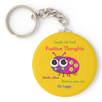Cute Ladybug "Positive Thoughts" Key Chains