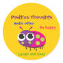 Cute Ladybug "Positive Thoughts" Round Stickers