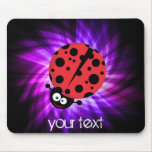 Cute Ladybug; Purple Mouse Pads