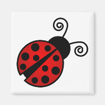 Cute Ladybug - Red and Black Fridge Magnet