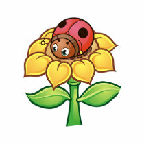 Cute Ladybug Sunbathing on a Sunflower t-shirts