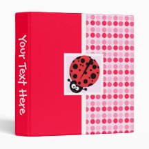 Cute Ladybug Vinyl Binder