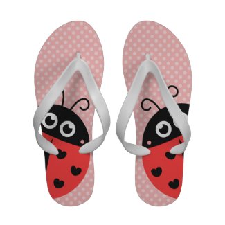 Cute ladybug with black hearts and pink polka dots