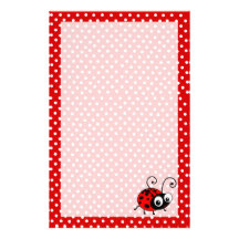Cute ladybug writing paper custom stationery