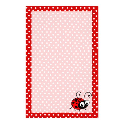 Cute ladybug writing paper stationery Zazzle