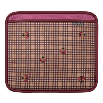 Cute Ladybugs grid pattern Sleeves For iPads