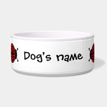Cute ladybugs dog bowl