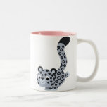 Cute Landing Cartoon Snow Leopard Mug mugs