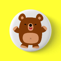Emblema de riso bonito do botão do urso dos desenh crachás by Lioness_Graphics Emblema de riso bonito do botão do urso dos desenh crachás