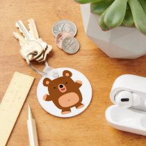 Cute Laughing Cartoon Bear keychain by Lioness_Graphics Cute Laughing Cartoon Bear keychain