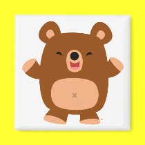 Ímã de riso bonito do urso dos desenhos animados imans by Lioness_Graphics Ímã de riso bonito do urso dos desenhos animados imans