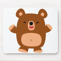 Cute Laughing Cartoon Bear mousepad