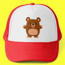 Cute Laughing Cartoon Bear  Trucker Hat