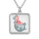 Cute Laughing Cartoon Hippo Necklace
