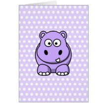 Cute Lavender Hippo Cards