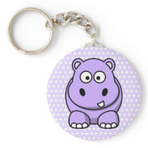 Cute Lavender Hippo Keychain