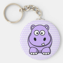 Cute Lavender Hippo Keychain