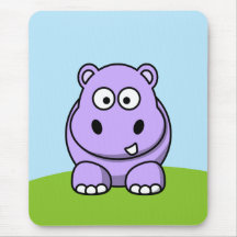 Cute Lavender Hippo Mousepad