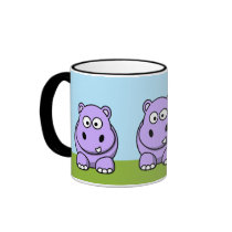 Cute Lavender Hippo Coffee Mug