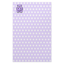 Cute Lavender Hippo Stationery Design