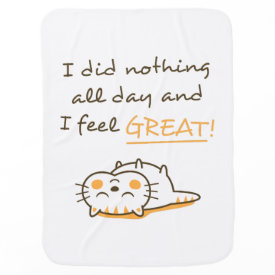 Cute Lazy Kitty Cat Do Nothing All Day Stroller Blanket