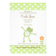 Cute Leapfrog Baby Shower Invitations 5 x 7 size