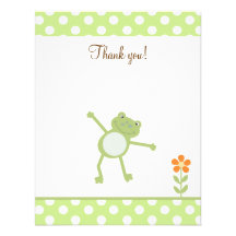 Cute Leapfrog Leap Froggy Thank you flat card Invite
