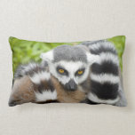 Cute Lemur Stripey Throw Pillows