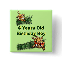 Cute Leopard Safari Birthday Invitation Magnet buttons