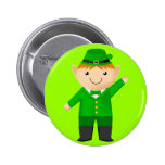 Cute Leprechaun Pinback Buttons