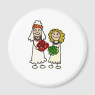 Cute Lesbian Brides Fridge Magnets