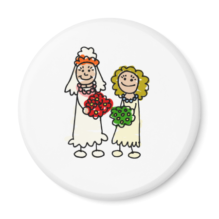 Cute Lesbian Brides Fridge Magnets