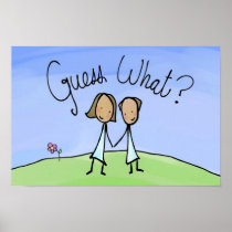 Cute Lesbian Couple Guess What Poster