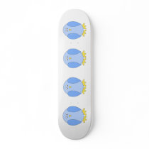 Cute Light Blue Bird Cartoon. Custom Skate Board