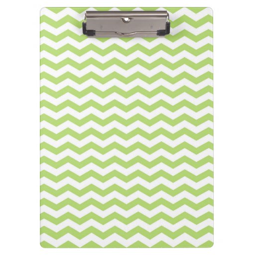 Cute Light Lime Green Chevron Stripes Clipboard Zazzle