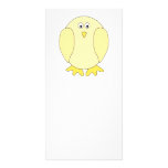 Cute Light Yellow Bird. Cartoon Chick. Photo Card